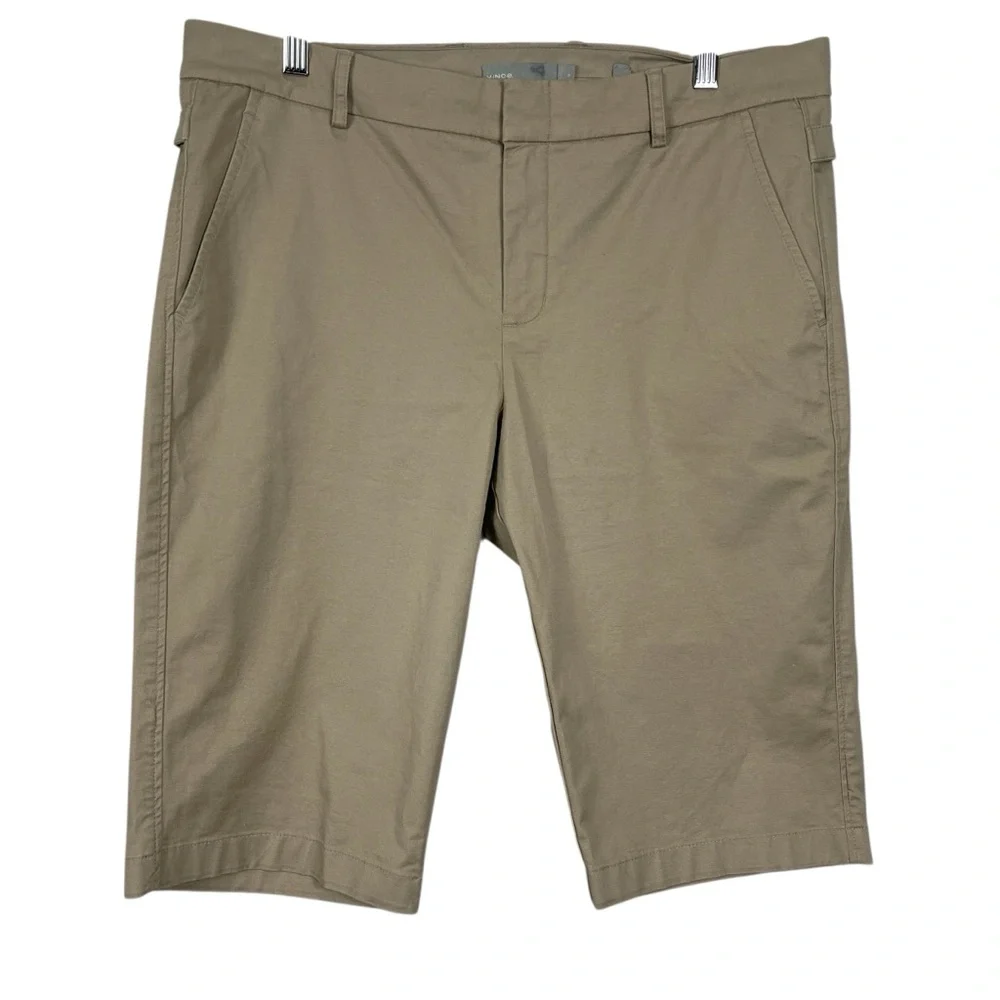 Vince Bermuda Shorts Side Buckle Cotton Size 12 NEW - Picture 2 of 10